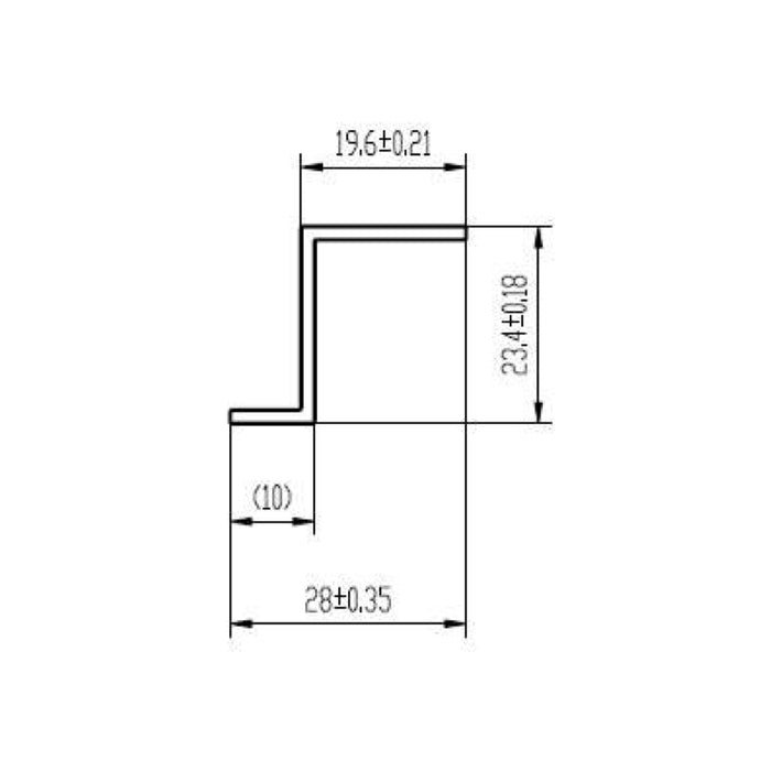 ALUM Z ANGLE 10X23.5X19MM 1.6MM 3000MM