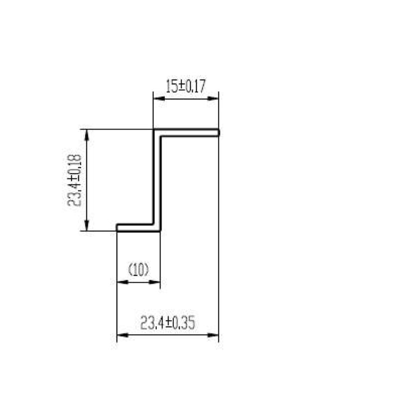 铝 Z 角 10X23.5X15MM 1.6MM 3000MM