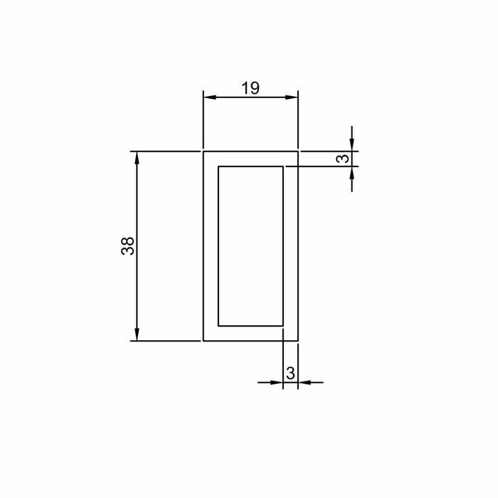 QUICK FIX ALUM STIFFENER 38X19MM 2.4MM 3000MM