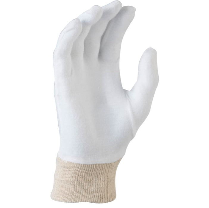 COTTON INTERLOCK GLOVES - KNITTED WRIST (12/PACK)