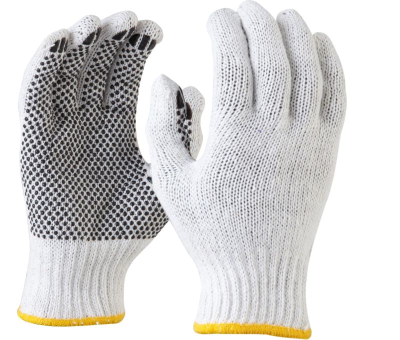 KNITTED POLY COTTON GLOVE - POLKA DOT PALM MAN (12PR/PK)