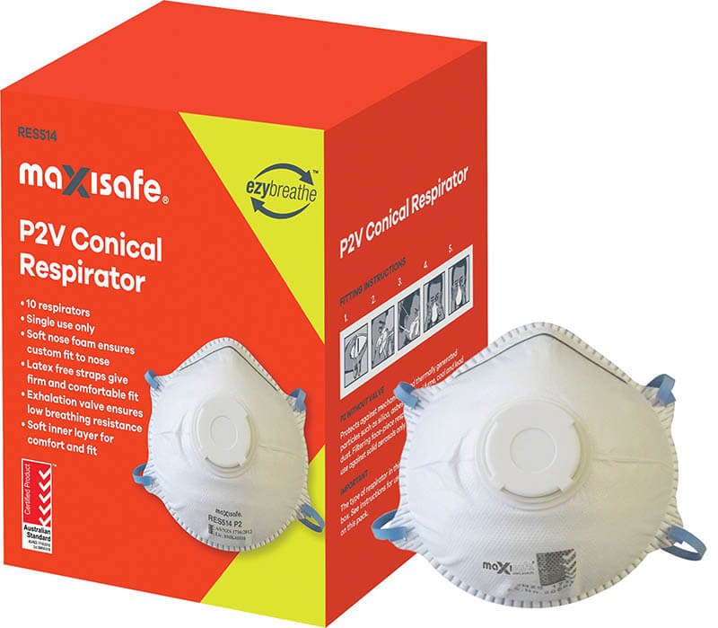 P2 DUST MASK WITH VALVE BOX OF 10 (12 BOXES/CTN)