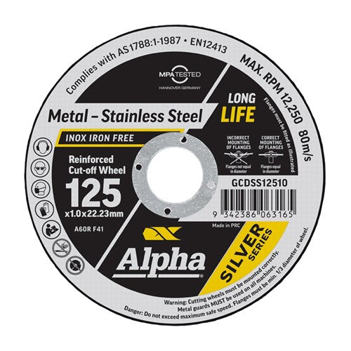 CUTTING DISC 1.0MM X 125MM (25/PACK) SILVER SERIES