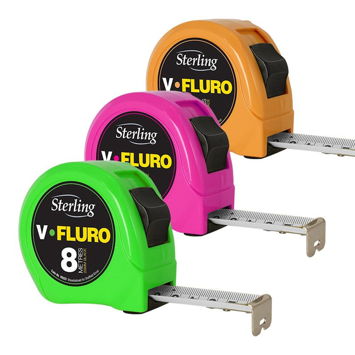 MEASURING TAPE V-FORCE FLURO 8M 25MM (V8025F)