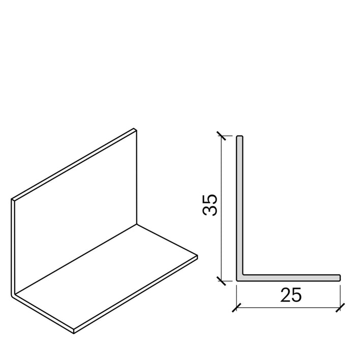 ARMSTRONG ALUM 35X25MM WALL ANGLE SEISMIC 3600MM