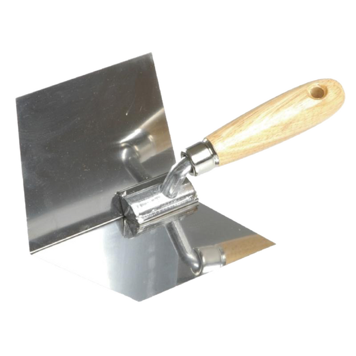 WALLBOARD STAINLESS STEEL CORNER TOOL WITH WOODEN HANDLE